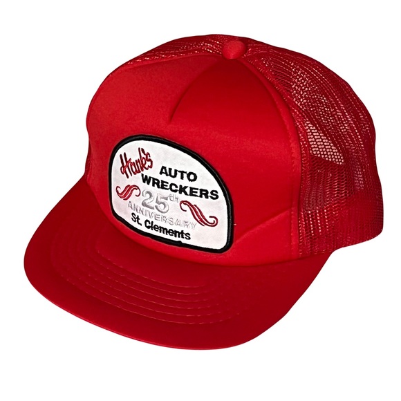Vintage Trucker Hat “Hank’s Auto Wreckers” Red SnapBack. Like New Condition. OS. - Picture 1 of 7